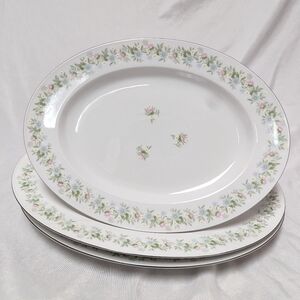 3 Johann Haviland Bavaria Germany Forever Spring Serving Platter Set 15" & 13"
